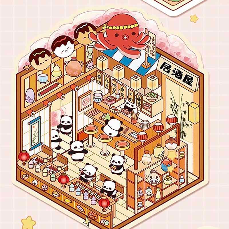 Furry Friends Tycoon DIY 3D Scene Stickers 4 Cute Miniature Scenes