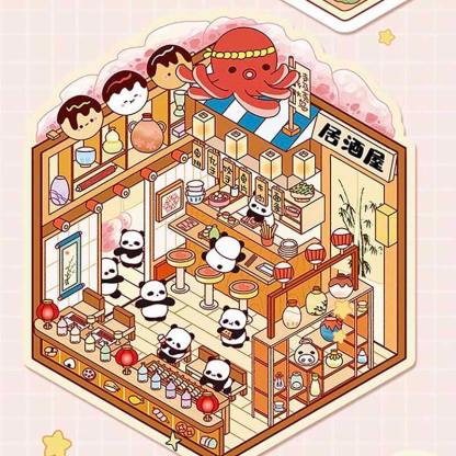 Furry Friends Tycoon DIY 3D Scene Stickers 4 Cute Miniature Scenes