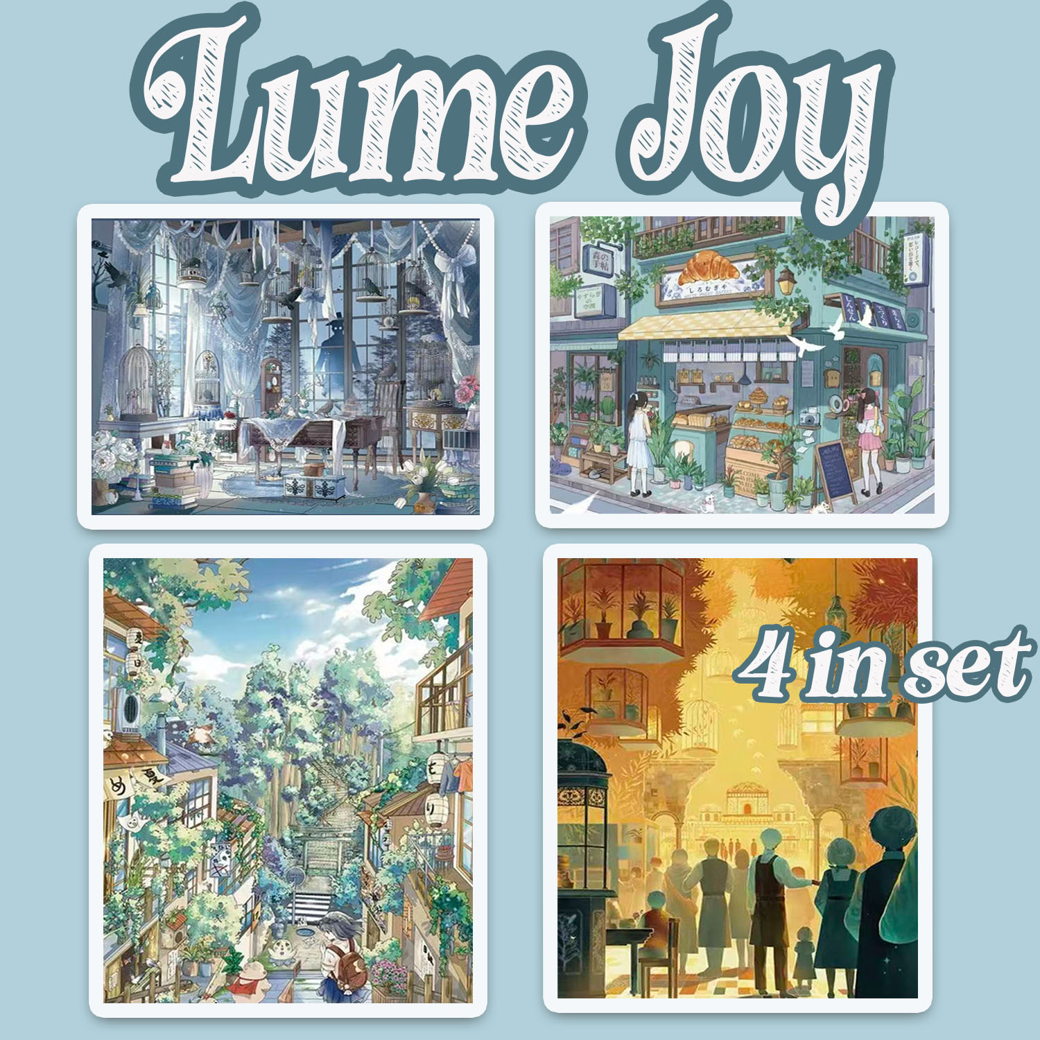 Lume Joy DIY 3D Scene Stickers Collection - 4 Cute Miniature Scenes