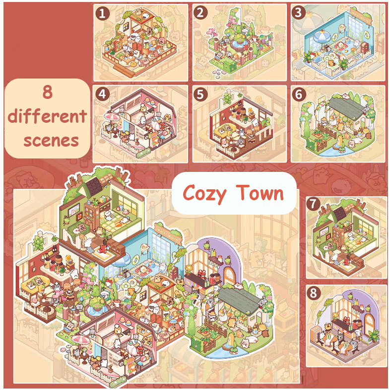 Fantasy Journey Series DIY 3D Scene Mini Stickers - 4 Cute Miniature Scenes