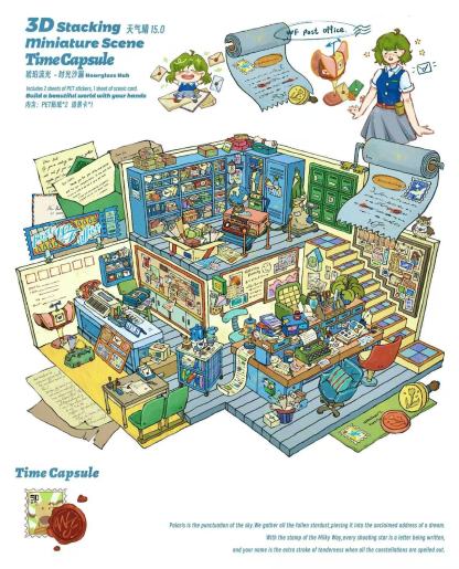 Time Capsule DIY 3D Sticker Collection - 4 Cute Miniature Scenes