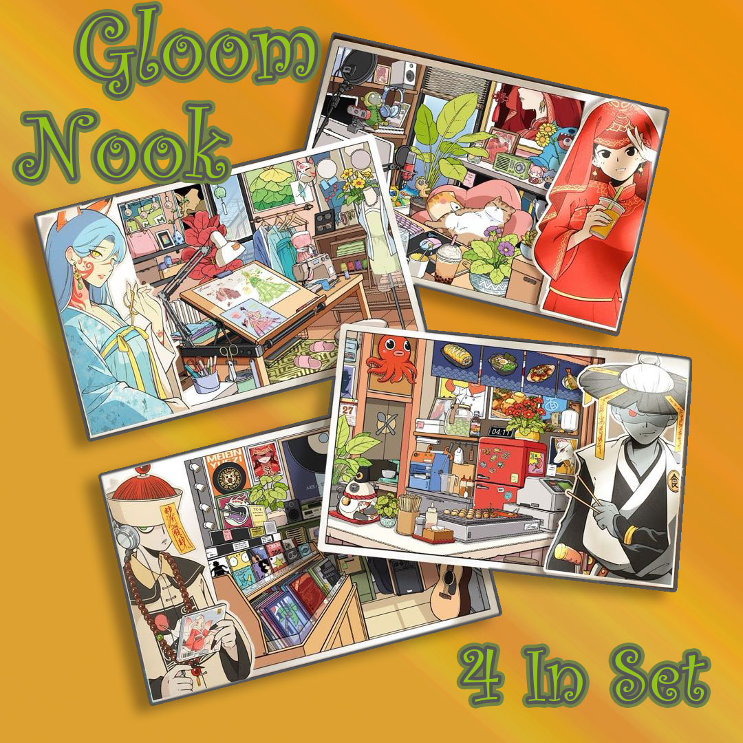 Gloom Nook DIY 3D Scene Stickers Collection - 4 Cute Miniature Scenes