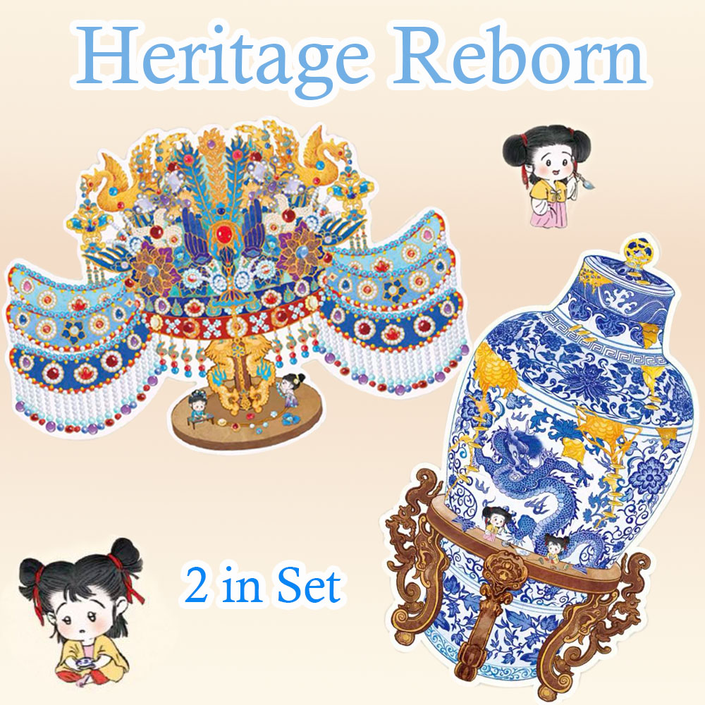 Heritage Reborn DIY 3D Sticker Collection - 2 Cute Miniature Scenes