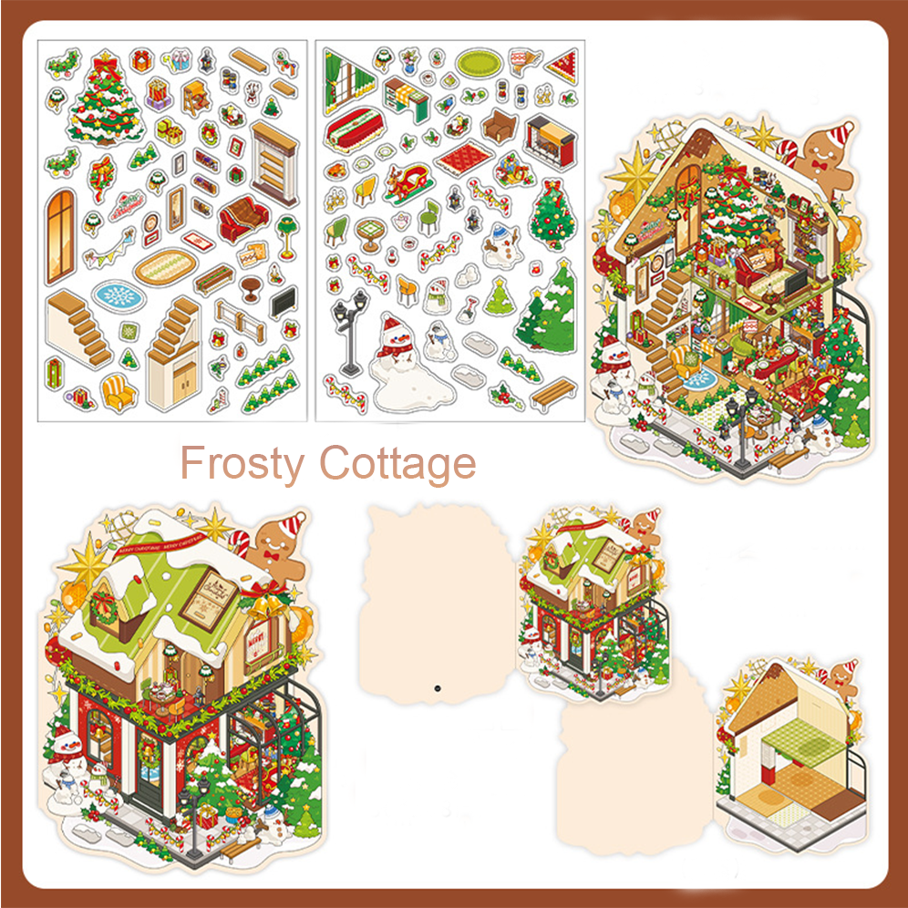 Fairy Winterland Series DIY 3D Sticker Collection - 4 Cute Miniature Scenes