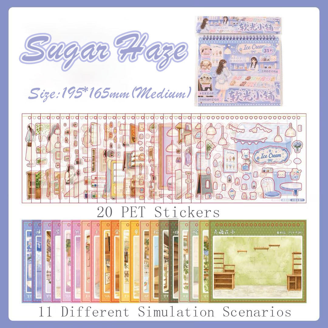Sugar Haze Book DIY 3D Scene Stickers Collection - Cute Miniature Scene