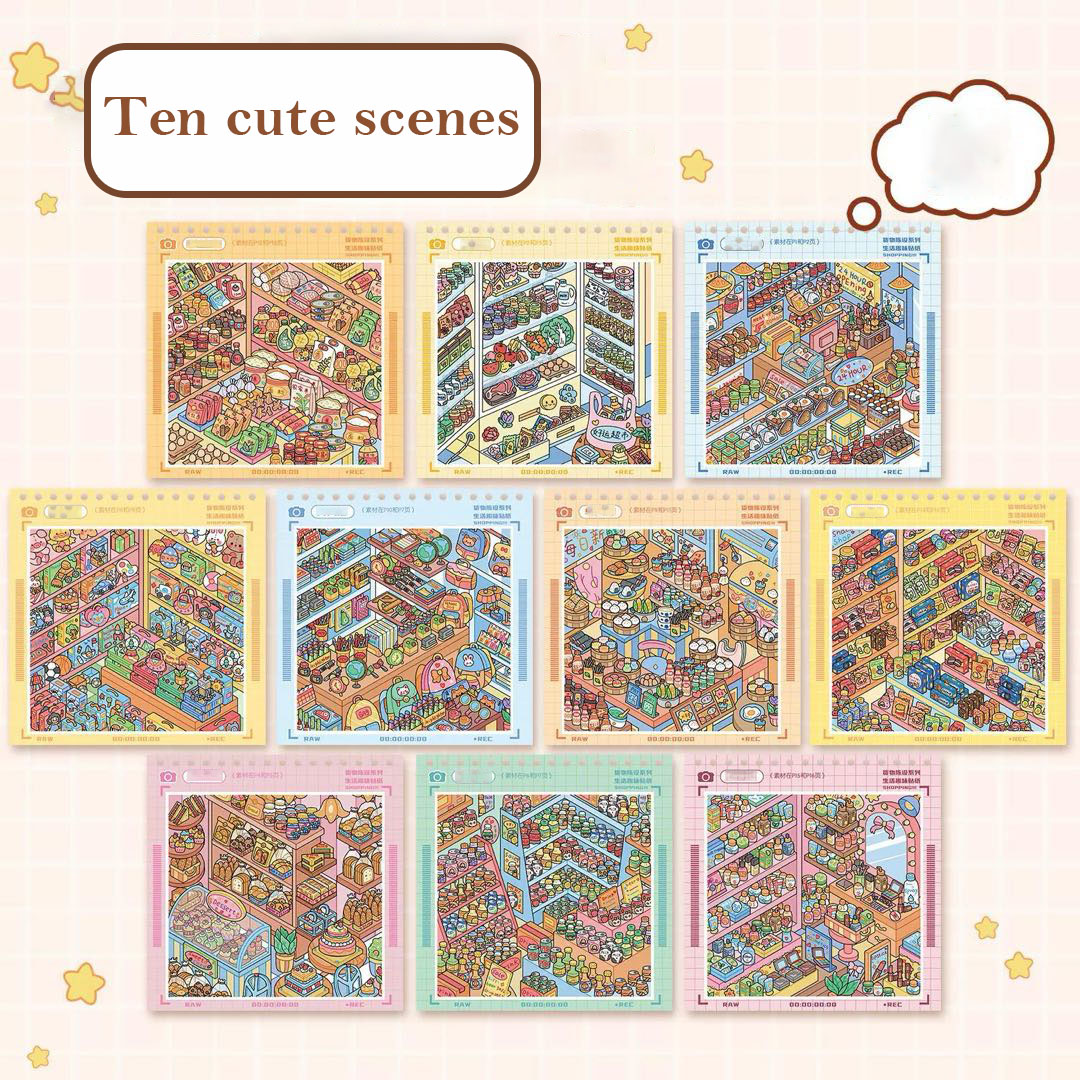 Tiny Mart DIY 3D Scene Stickers - Cute Miniature Scene