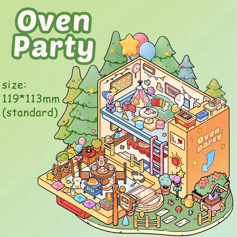 Tiny Critter Town DIY 3D Sticker Collection -4 Cute Miniature Scenes