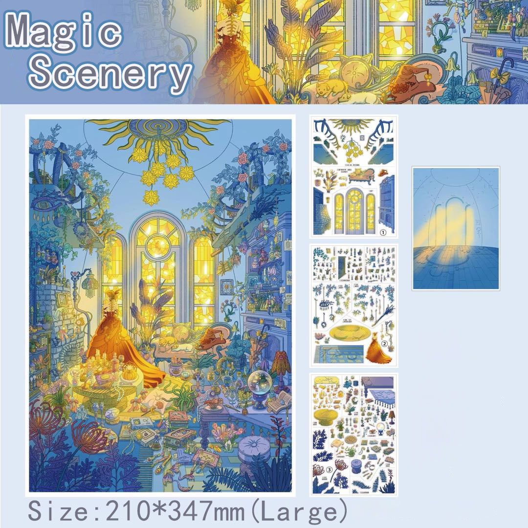 Window Diary DIY 3D Scene Stickers Collection - 4 Cute Miniature Scenes