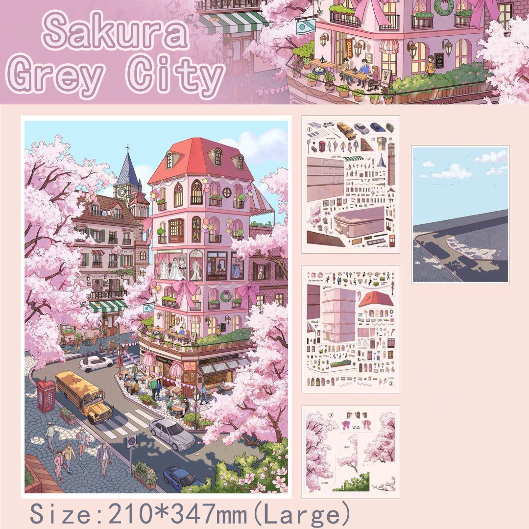 Window Diary DIY 3D Scene Stickers Collection - 4 Cute Miniature Scenes