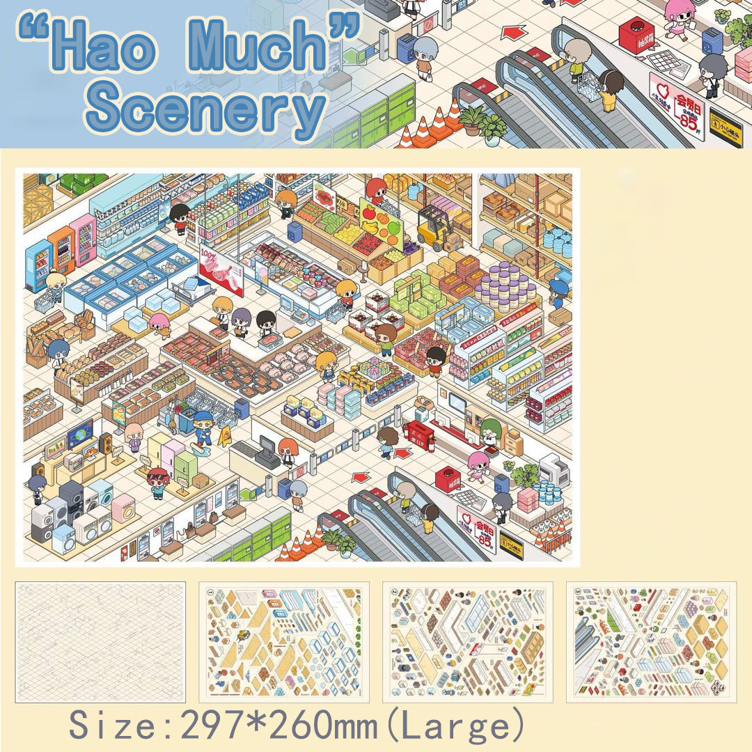 Window Diary DIY 3D Scene Stickers Collection - 4 Cute Miniature Scenes