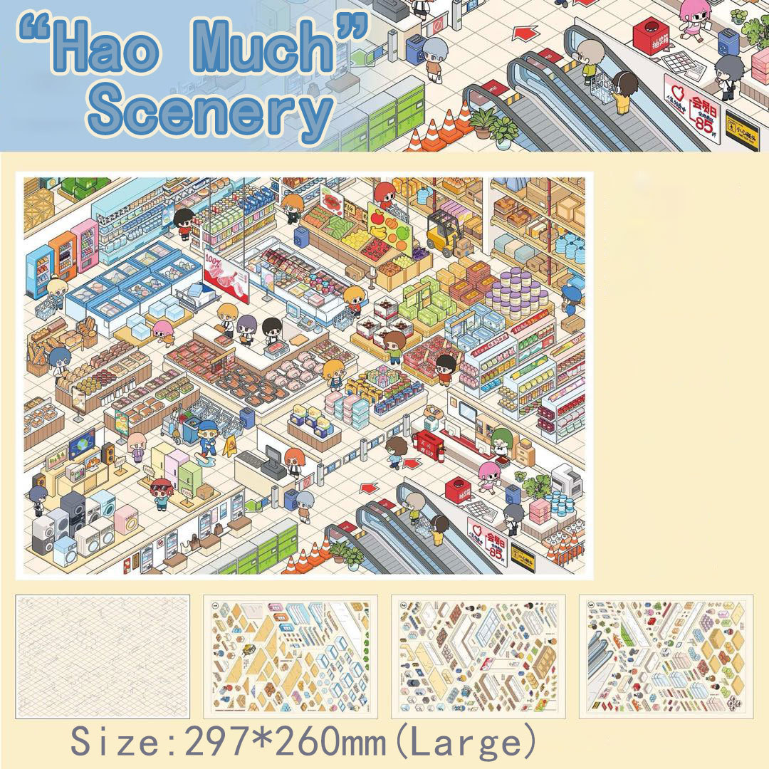 Window Diary DIY 3D Scene Stickers Collection - 4 Cute Miniature Scenes
