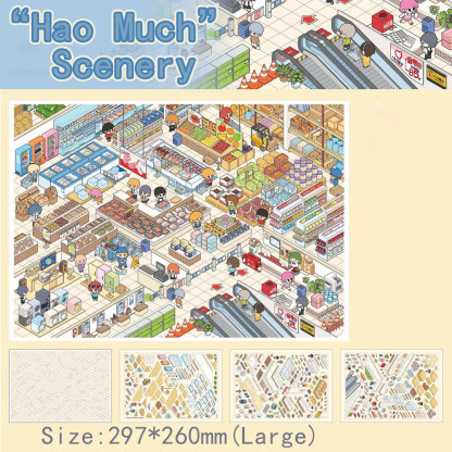 Window Diary DIY 3D Scene Stickers Collection - 4 Cute Miniature Scenes