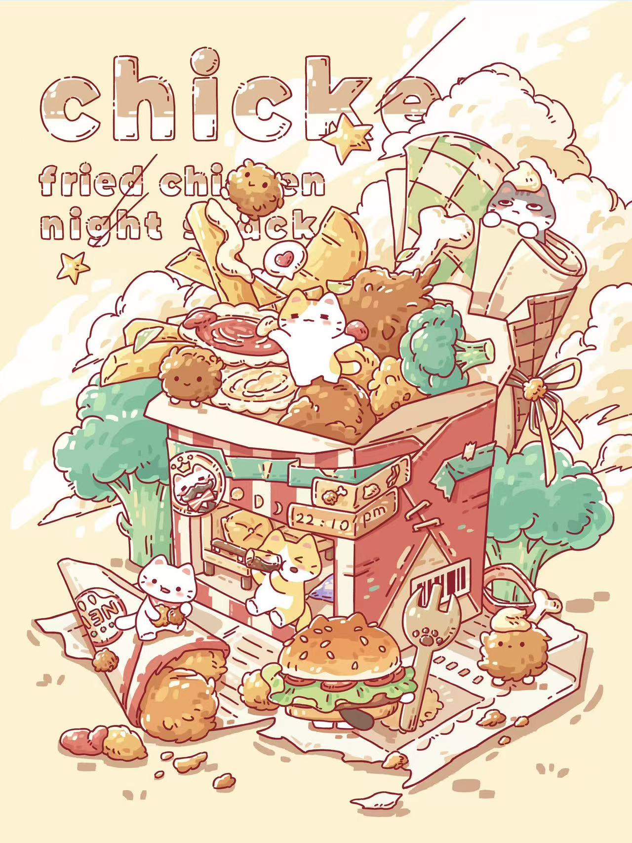 Kitten's Mini World DIY 3D Sticker Collection -4 Cute Miniature Scenes