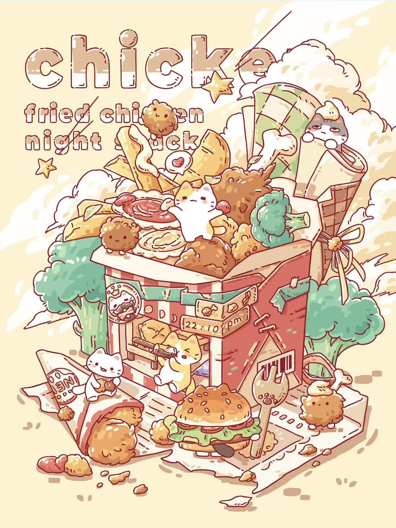 Kitten's Mini World DIY 3D Sticker Collection -4 Cute Miniature Scenes