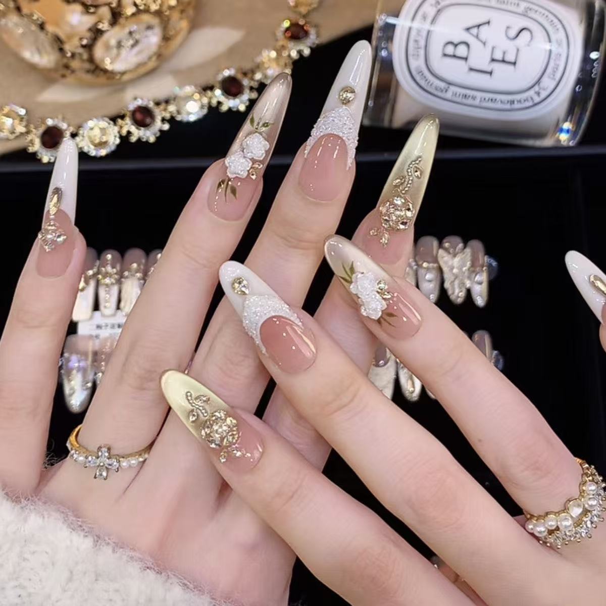 Golden Rose Nails