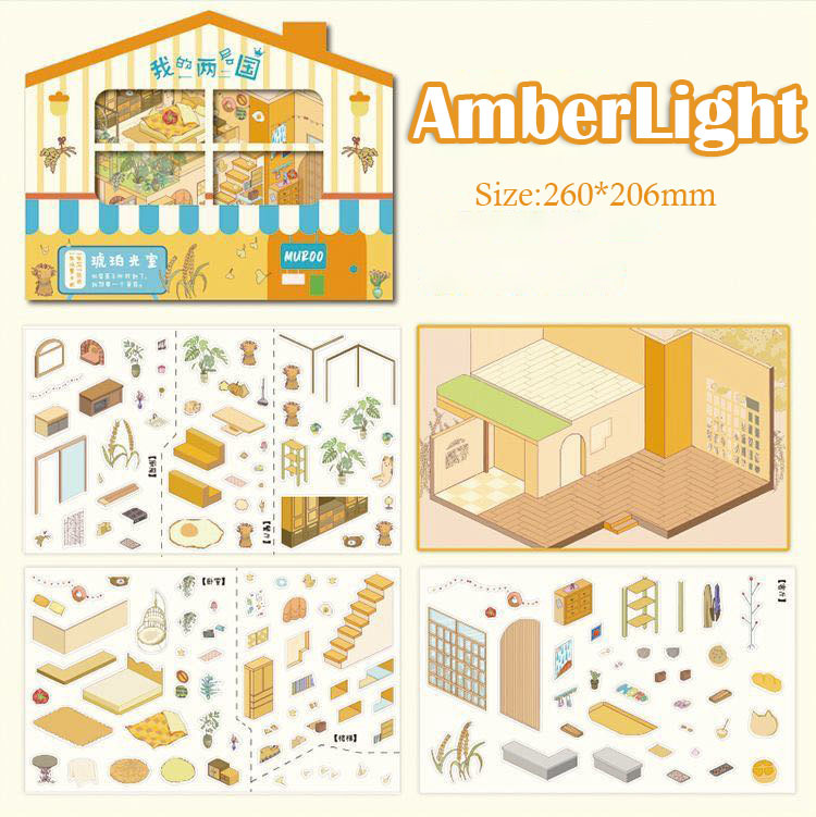 Warm Coves DIY 3D Sticker Collection - 3 Cute Miniature Scene