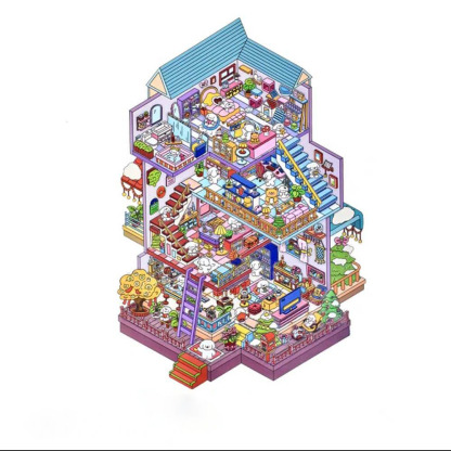 Time Apartment Scene Stickers 2 Cute Miniature Scenes