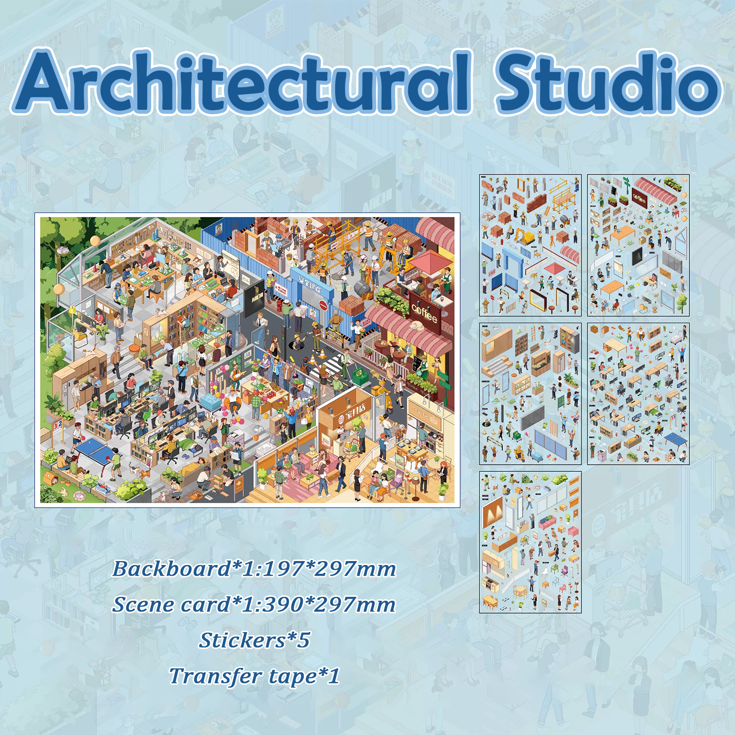 Architectural Studio DIY 3D Scene Stickers - Cute Miniature Scene