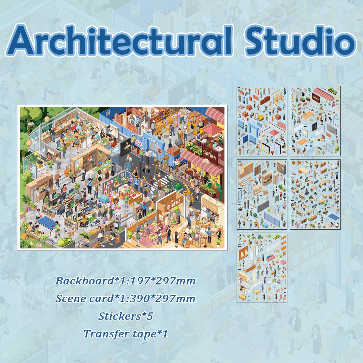Architectural Studio DIY 3D Scene Stickers - Cute Miniature Scene