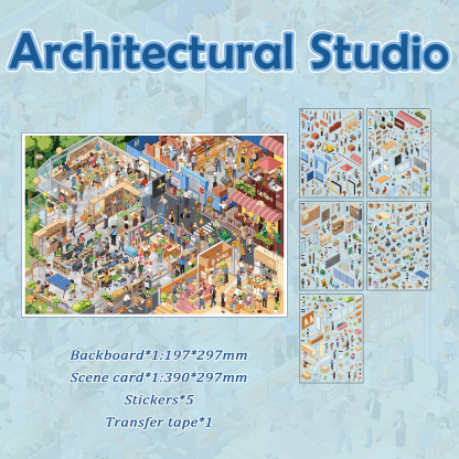 Architectural Studio DIY 3D Scene Stickers - Cute Miniature Scene
