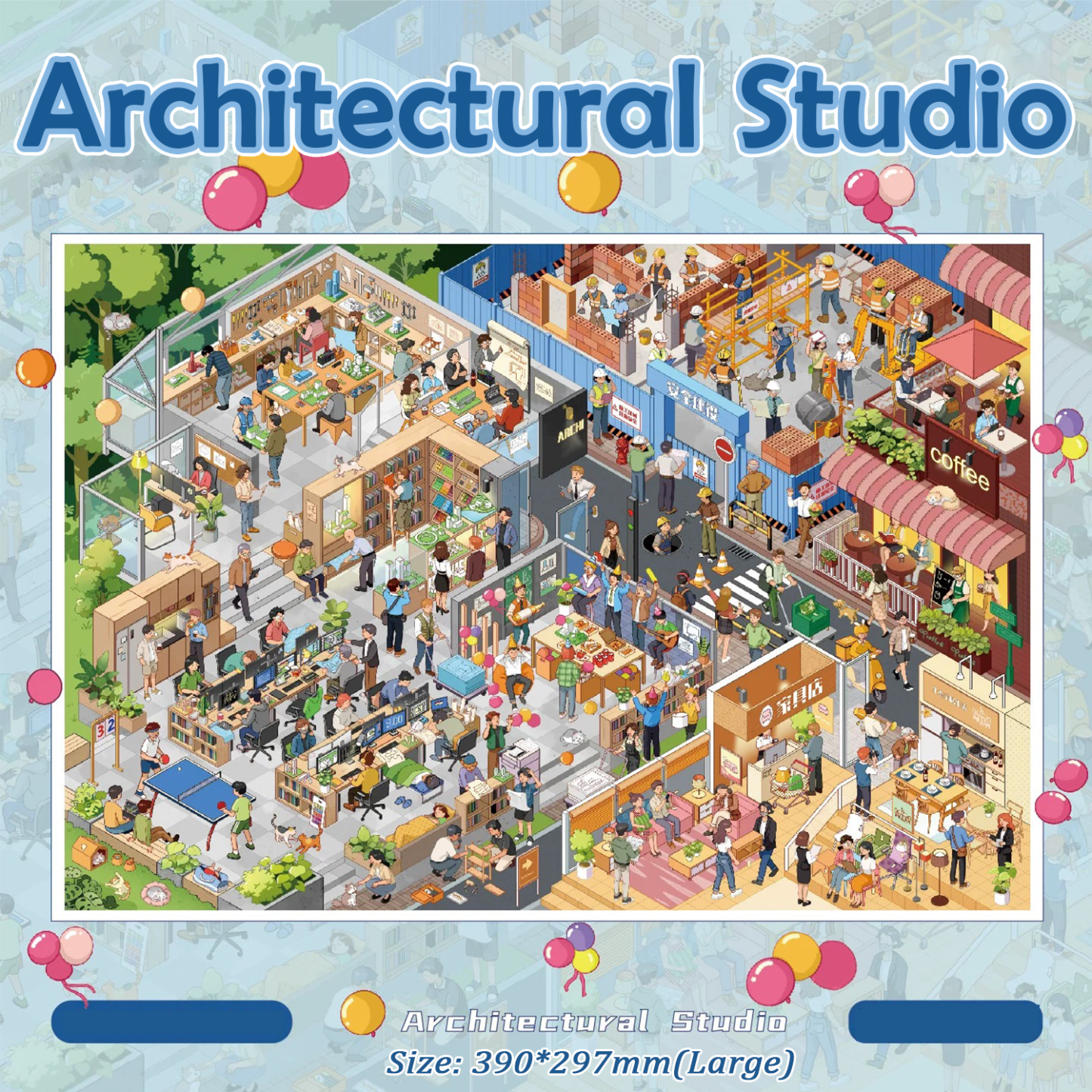 Architectural Studio DIY 3D Scene Stickers - Cute Miniature Scene