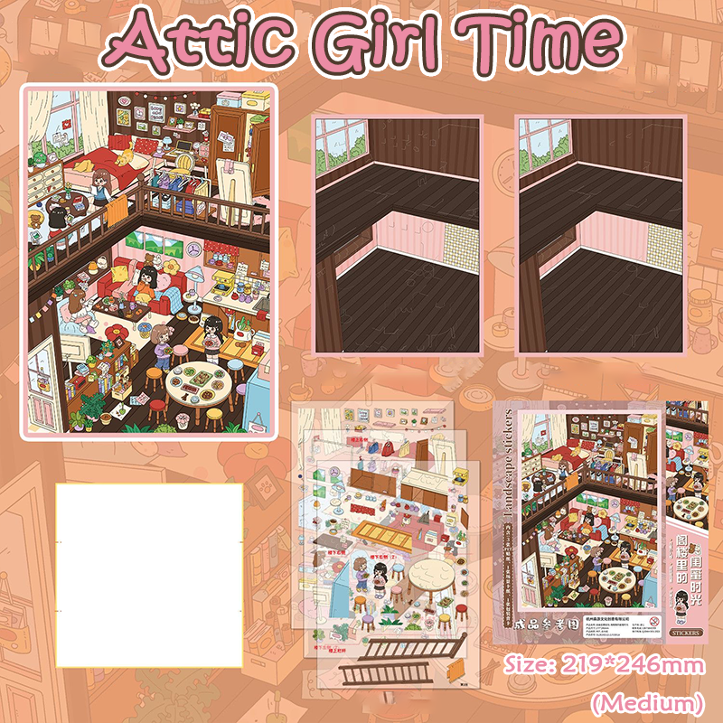 Pajamas Party  DIY 3D Sticker Collection - 2 Cute Miniature Scenes