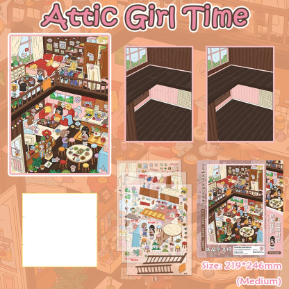 Pajamas Party  DIY 3D Sticker Collection - 2 Cute Miniature Scenes