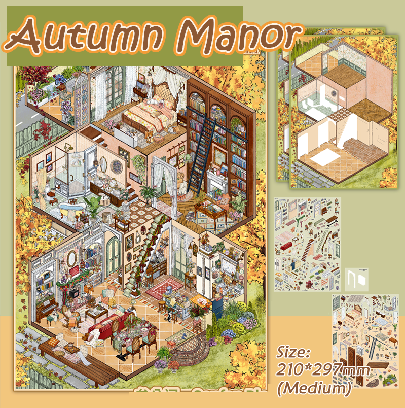 Alley Hues DIY 3D Scene Stickers Collection - 6 Cute Miniature Scenes