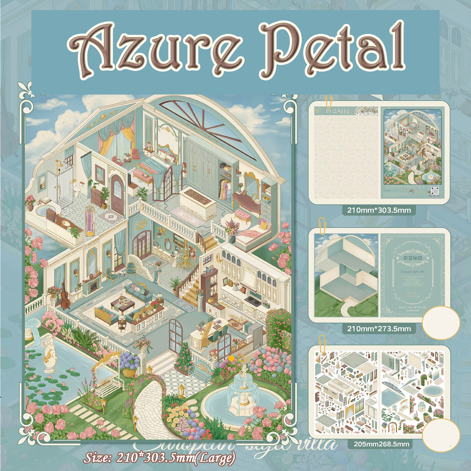 Dreamy Estates DIY 3D Sticker Collection - 4 Cute Miniature Scenes