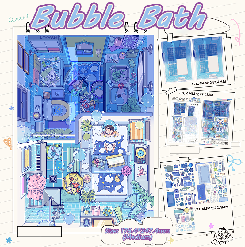 Half Leisure DIY 3D Scene Stickers Collection - 5 Cute Miniature Scenes