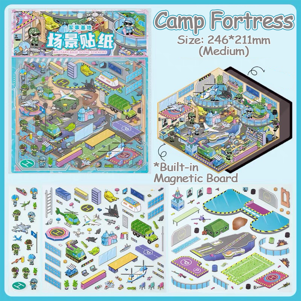 Mission Fields DIY 3D Scene Stickers Collection - 2 Cute Miniature Scenes