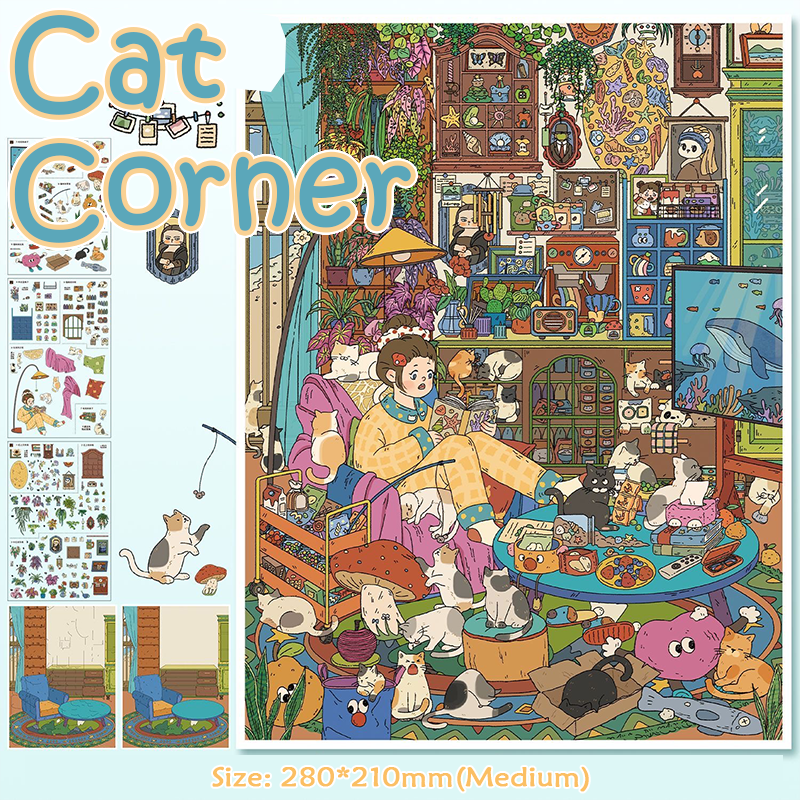 Home Craft DIY 3D Scene Stickers Collection - 2 Cute Miniature Scenes