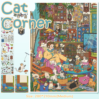 Home Craft DIY 3D Scene Stickers Collection - 2 Cute Miniature Scenes