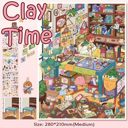 Home Craft DIY 3D Scene Stickers Collection - 2 Cute Miniature Scenes