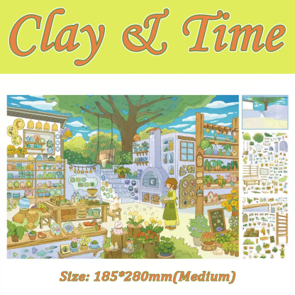 Fleeting Life DIY 3D Scene Stickers Collection - 4 Cute Miniature Scenes