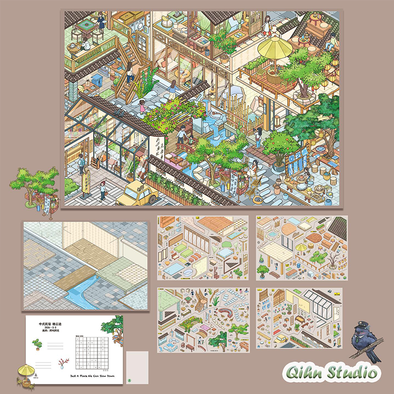 Leisure Towns DIY 3D Sticker Collection -3 Cute Miniature Scenes