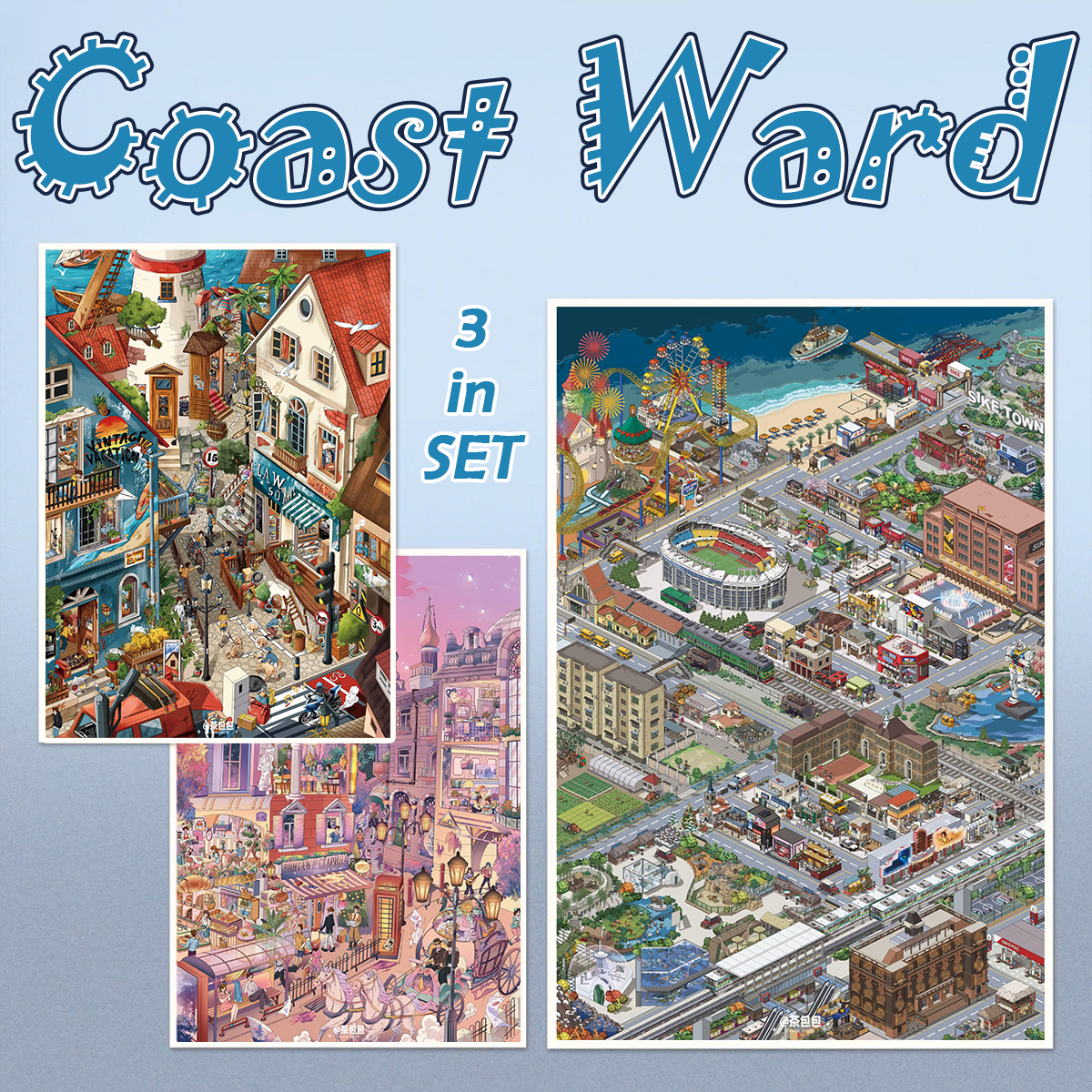 Coast Ward DIY 3D Scene Stickers -3 Cute Miniature Scenes