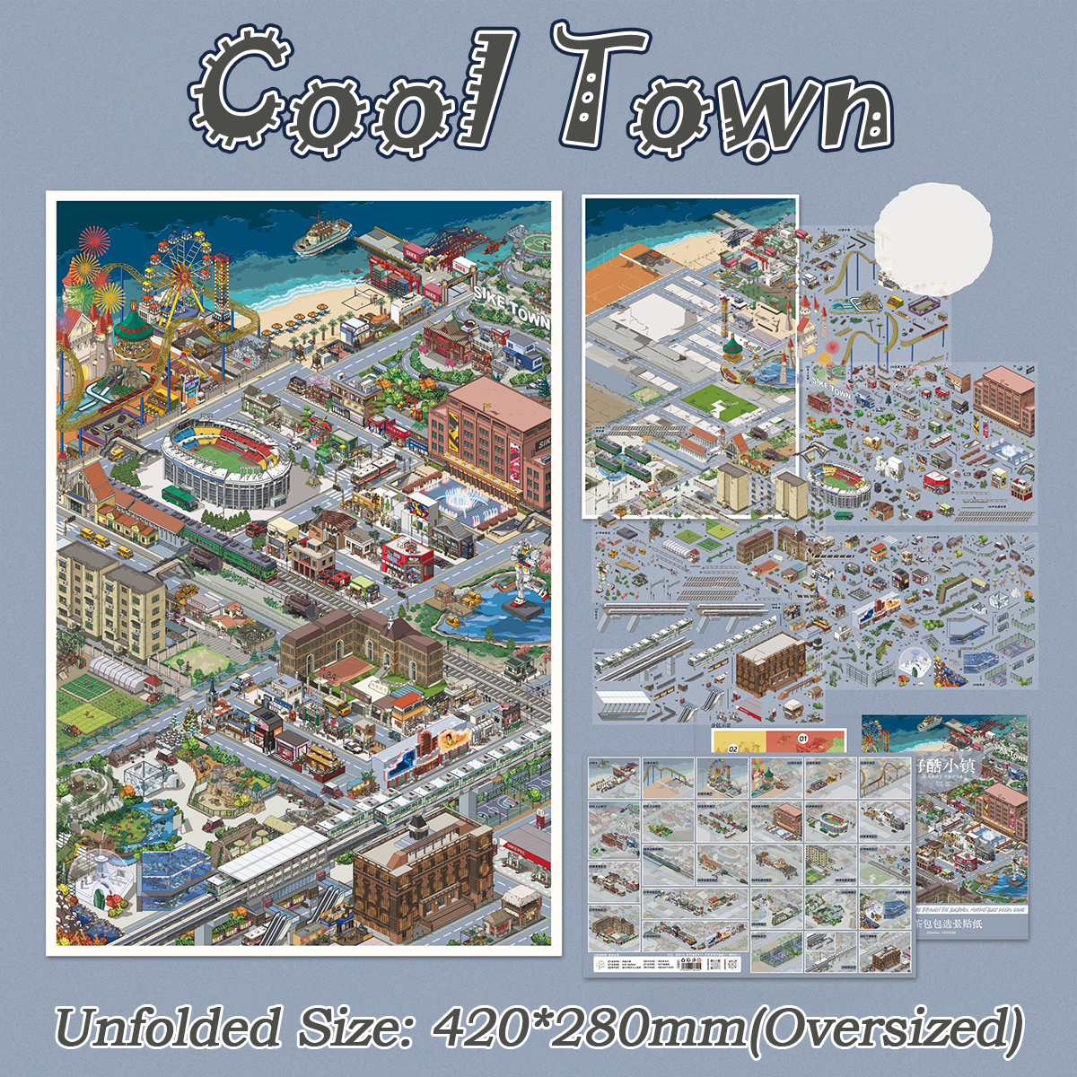 Coast Ward DIY 3D Scene Stickers -3 Cute Miniature Scenes