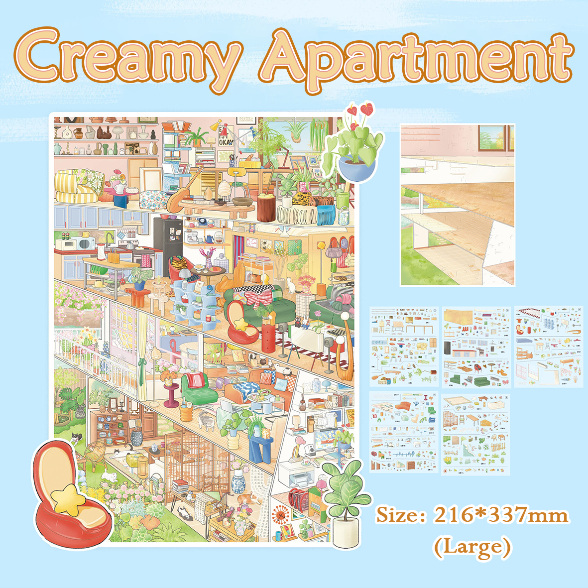 Creamy Nooks DIY 3D Scene Stickers Collection - 2 Cute Miniature Scenes