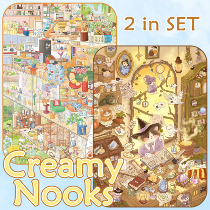 Creamy Nooks DIY 3D Scene Stickers Collection - 2 Cute Miniature Scenes