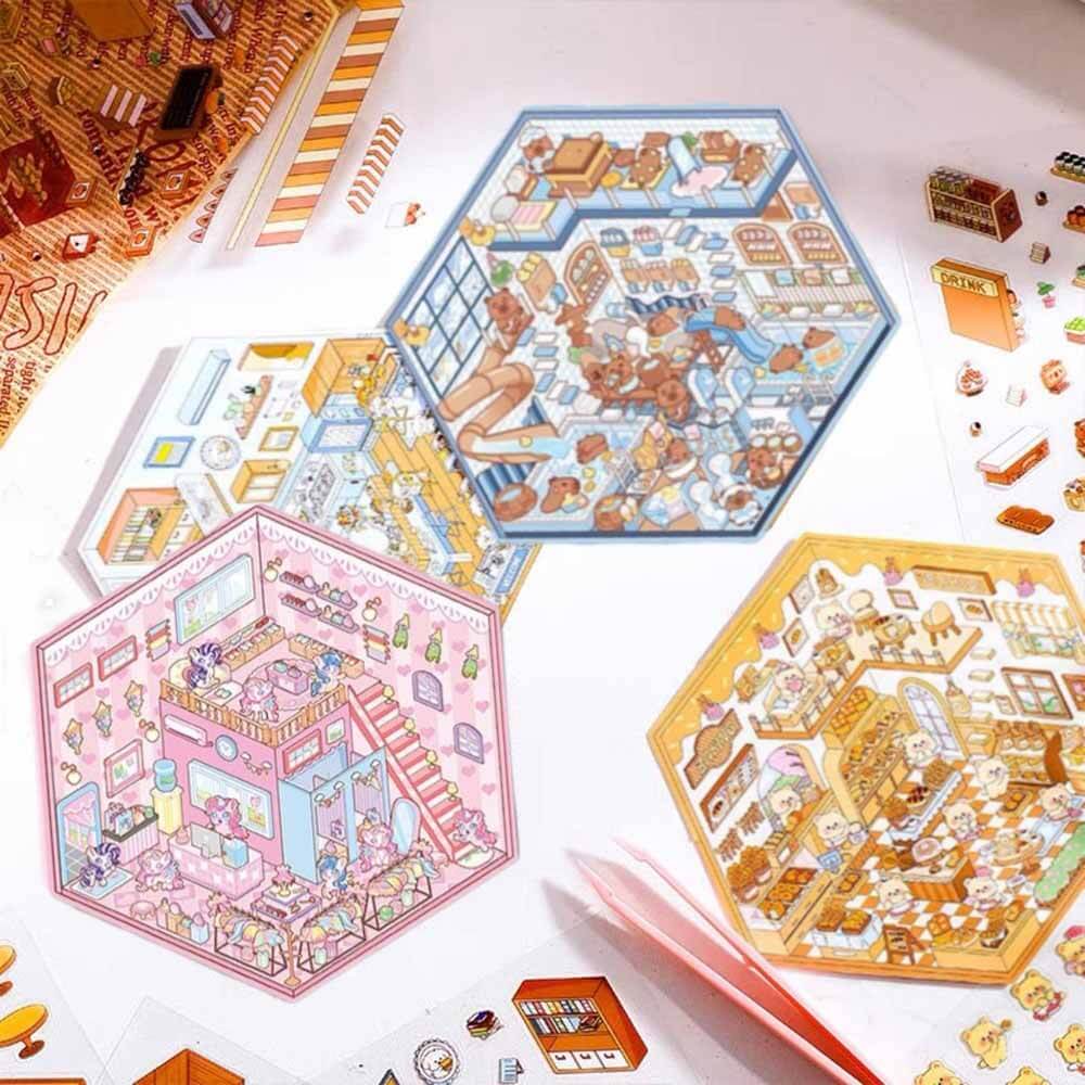 Cuddly Creations DIY 3D Sticker Collection 4 Cute Miniature Scenes