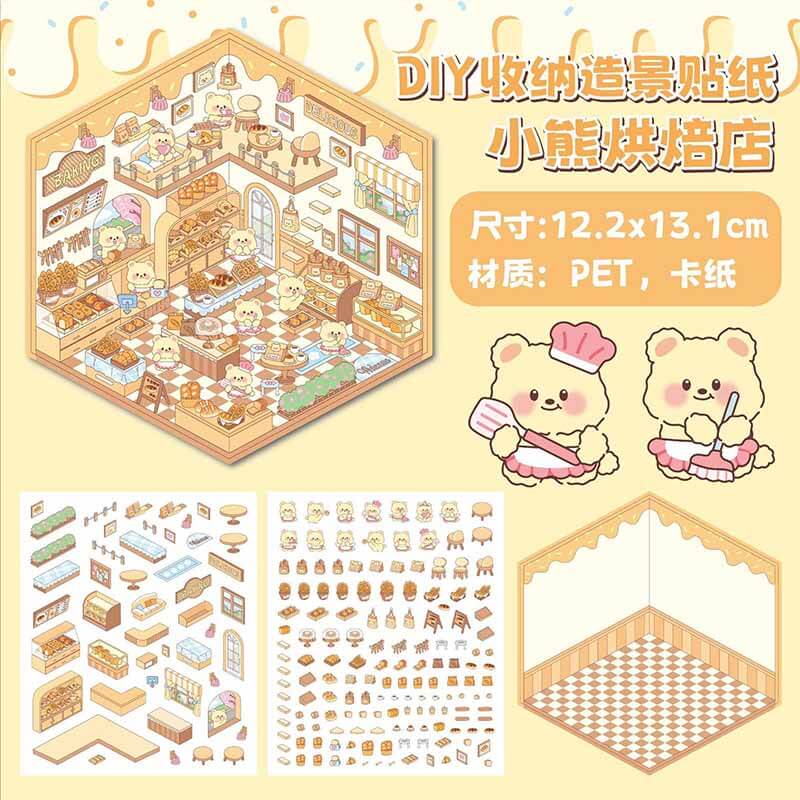 Cuddly Creations DIY 3D Sticker Collection 4 Cute Miniature Scenes