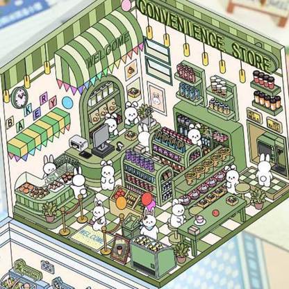 Cute Pet Shop DIY 3D Scene Stickers 4 Cute Miniature Scenes