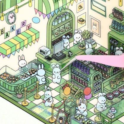 Cute Pet Shop DIY 3D Scene Stickers 4 Cute Miniature Scenes