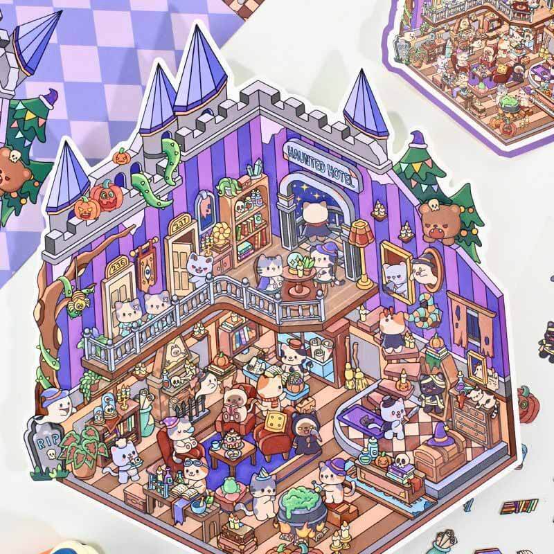 Cyber Spook DIY 3D Scene Stickers 2 Cute Miniature Scenes