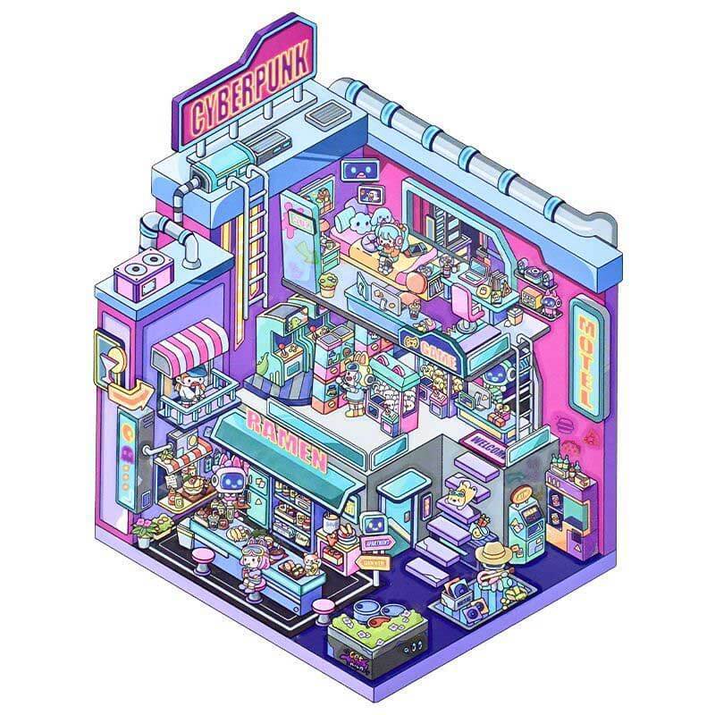 Cyber Spook DIY 3D Scene Stickers 2 Cute Miniature Scenes