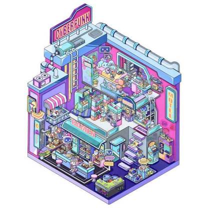 Cyber Spook DIY 3D Scene Stickers 2 Cute Miniature Scenes