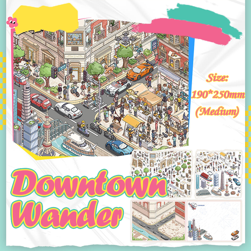 City Walk DIY 3D Scene Stickers Collection - 2 Cute Miniature Scenes