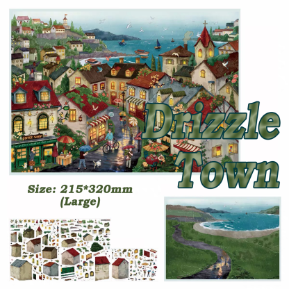 Town Scenery DIY 3D Sticker Collection - 2 Cute Miniature Scene