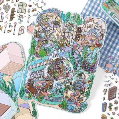 Enchanted Habitat DIY 3D Scene Stickers 2 Cute Miniature Scenes